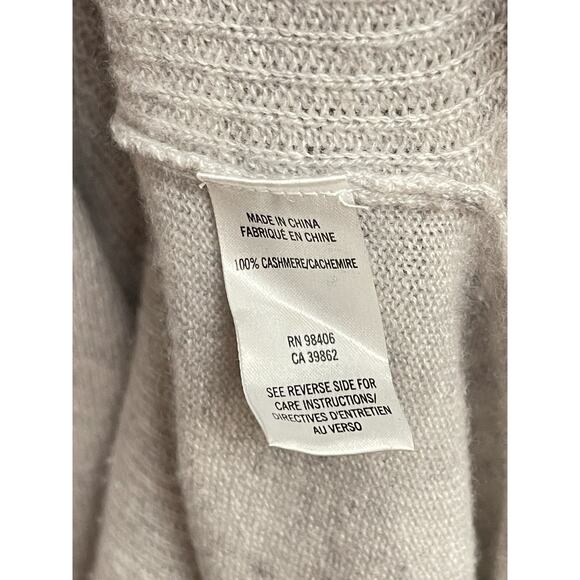 Theory Cashmere Sweater Medium Madalinda Womens Gray Cowl Long Sleeve Tunic - Picture 4 of 8